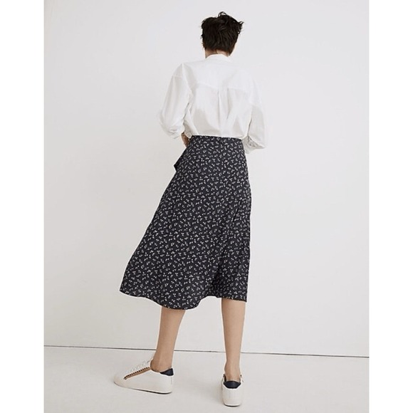 Madewell Women's Size 18W Ruffle-Edge Midi Faux Wrap Skirt in Spring Fling NWT - Picture 2 of 5